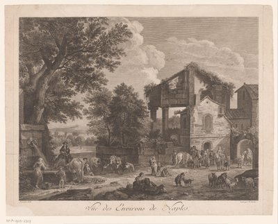 Gezicht op de omgeving van Napels door Jean Baptiste Racine