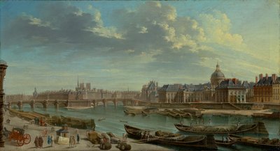 Uitzicht op Parijs met het Ile de la Cité door Jean Baptiste Raguenet