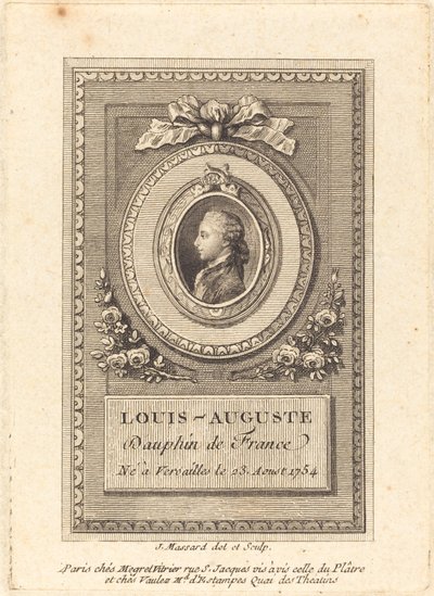 Louis-Auguste, dauphin van Frankrijk door Jean Baptiste Raphael Urbain Massard