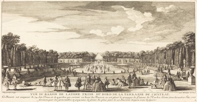 Uitzicht op het Bassin van Latone vanaf de rand van het terras van het kasteel door Jean Baptiste Rigaud