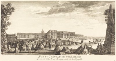 Vue du Chateau de Versailles Prise du Cote dela Terrasse vis a vis la Chapelle door Jean Baptiste Rigaud