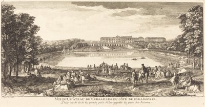 Uitzicht op het Kasteel van Versailles vanaf de Orangerie door Jean Baptiste Rigaud
