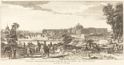 Uitzicht op het Kasteel en een Deel van de Stad Versailles door Jean Baptiste Rigaud