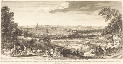 Uitzicht op het landschap van het Koninklijk Huis van Saint Cir door Jean Baptiste Rigaud