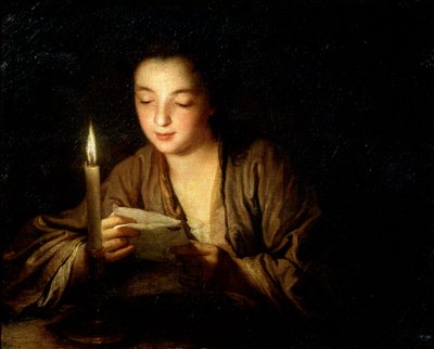 Meisje met een kaars, eind 17e of begin 18e eeuw door Jean Baptiste Santerre