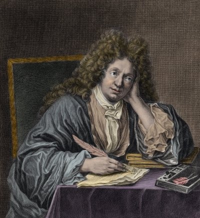Portret van Michel Richard Delalande door Jean Baptiste Santerre