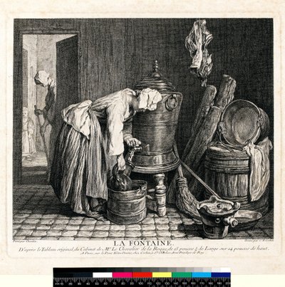 La Fontaine, gegraveerd door Charles Nicolas Cochin I (1688-1754) 1739 door Jean Baptiste Simeon (after) Chardin