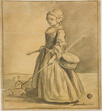 Meisje met trommel door Jean Baptiste Simeon Chardin