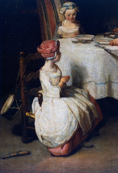 Le Benedicite, ca. 1740, detail (detail) door Jean Baptiste Simeon Chardin