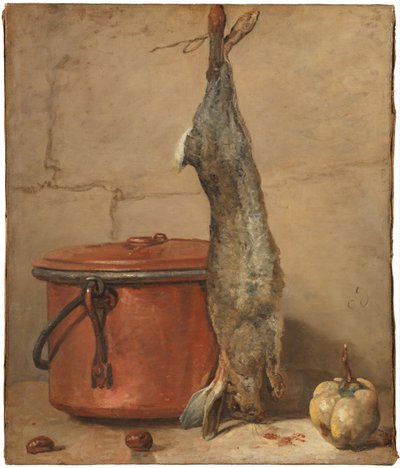Konijn en Koperen Pot, c.1739-40 door Jean Baptiste Simeon Chardin