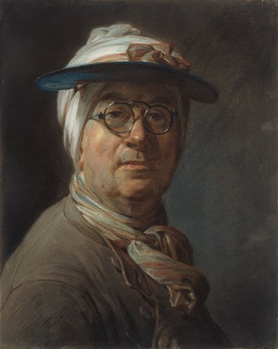 Zelfportret met vizier door Jean Baptiste Simeon Chardin