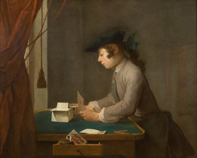 Het kaartenhuis, 1735 door Jean Baptiste Simeon Chardin