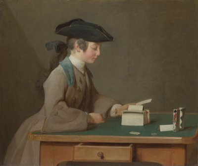 Het Kaartenhuis, ca. 1736 door Jean Baptiste Simeon Chardin