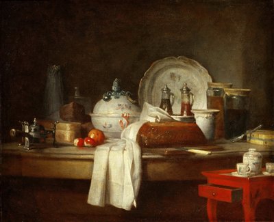 De officiersmess of de resten van een lunch door Jean Baptiste Simeon Chardin