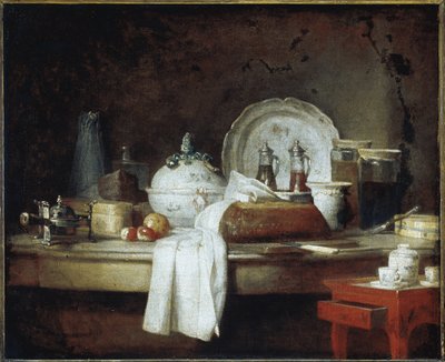 Het officiersmess of de restanten van een lunch door Jean Baptiste Simeon Chardin