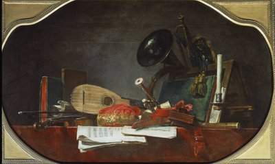 De attributen van muziek door Jean Baptiste Simeon Chardin