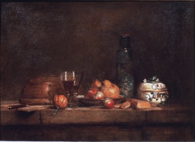 De pot met olijven door Jean Baptiste Simeon Chardin