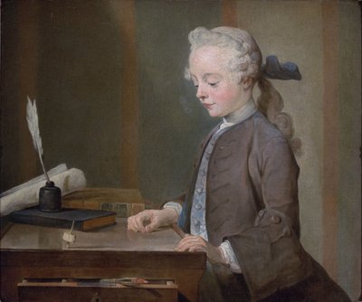 Portret van Auguste Gabriel Godefroy door Jean-Baptiste Simeon Chardin