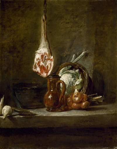 Stilleven met lamsbout door Jean-Baptiste Simeon Chardin