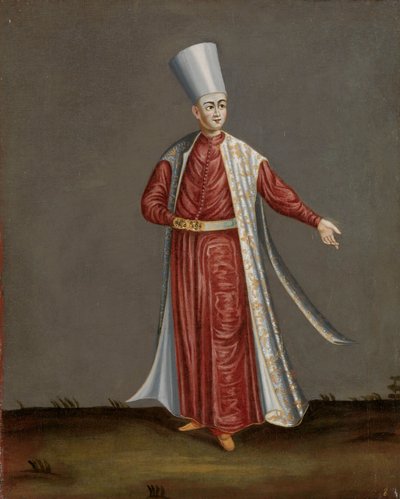 De Capon Aghassi, hoofd van de witte eunuchen van de Sultan door Jean Baptiste Vanmour (workshop of)