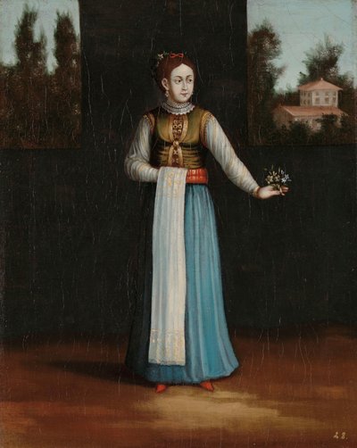 Vrouw van de Albanese Kust door Jean Baptiste Vanmour (workshop of)