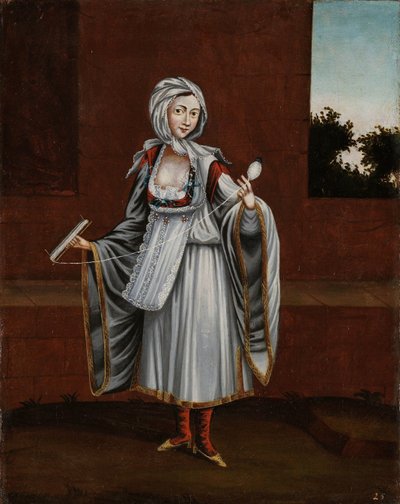 Vrouw van het eiland Kithnos (Thermia) door Jean Baptiste Vanmour (workshop of)