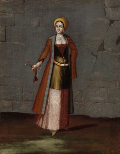 Vrouw van het eiland Tinos door Jean Baptiste Vanmour (workshop of)