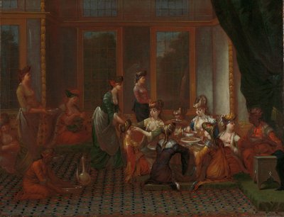 Banket van Voorname Turkse Vrouwen door Jean Baptiste Vanmour