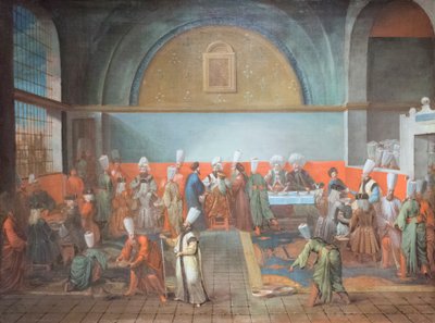 Diner in het paleis ter ere van een ambassadeur door Jean Baptiste Vanmour