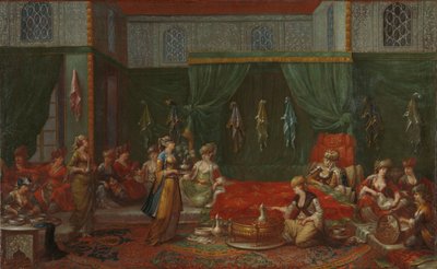 Kraamkamer van een Voorname Turkse Vrouw, ca. 1720-37 door Jean Baptiste Vanmour