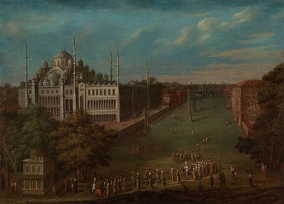De grootvizier steekt de Atmeydanı (hippodroom) over door Jean Baptiste Vanmour