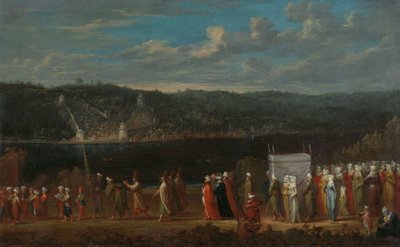 Bruiloftsprocessie op de Bosporus, c.1720-37 door Jean Baptiste Vanmour