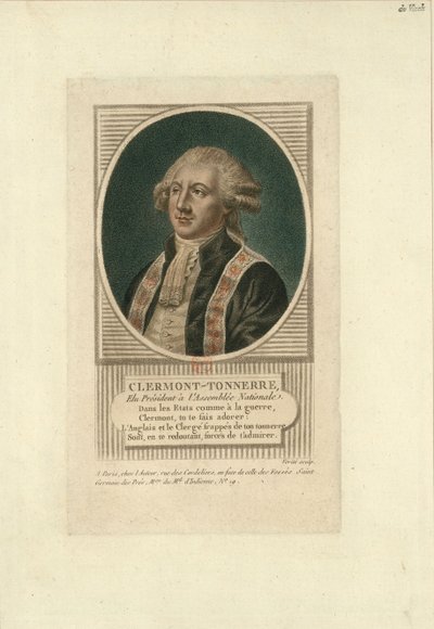Portret van Stanislas Marie Adélaïde, Graaf van Clermont-Tonnerre 1757-1792, c. 1789 door Jean Baptiste Verite