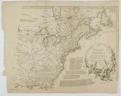 Noord-Amerika, gegraveerd door Richard William Seale, 1752 door Jean Baptiste after dAnville