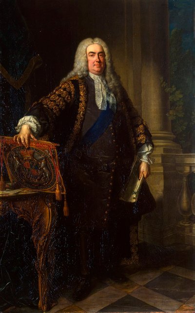 Portret van Sir Robert Walpole, 1e Graaf van Orford, 1676-1745, 1740 door Jean Baptiste van Loo