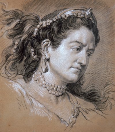 Portret van een vrouw, 18e eeuw door Jean Baptiste van Loo