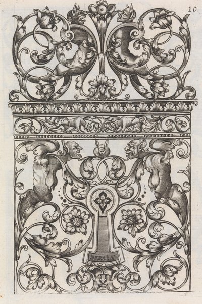 Diverses Pieces de Serruriers, pagina 11 recto door Jean Berain