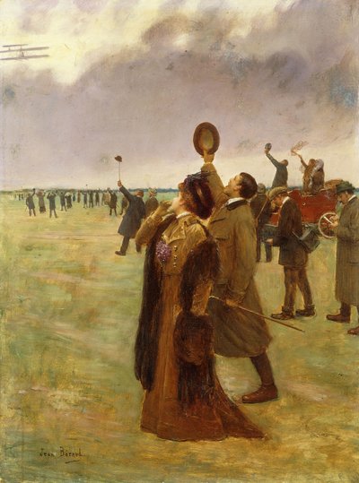 Vlucht van het Wright-vliegtuig door Jean Beraud