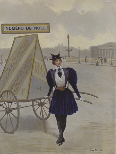 Reclame van de Toekomst. Omslagillustratie van Le Figaro Illustre, december 1895 door Jean Beraud