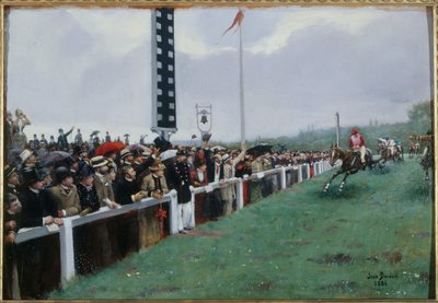 Races in Longchamp; de finish door Jean Beraud