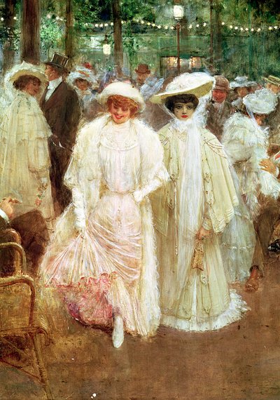 De Tuinen van Parijs, of De Schoonheden van de Nacht, 1905 (detail) door Jean Beraud