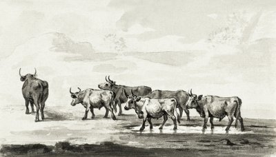 Groep van zes stieren door Jean Bernard