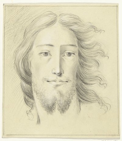 Hoofd van een man (Christus?) door Jean Bernard