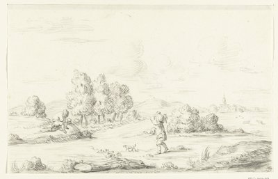 Landschap met twee mannen door Jean Bernard