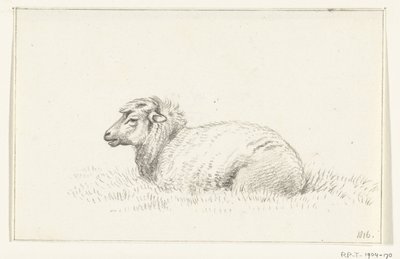 Liggend schaap, naar links door Jean Bernard