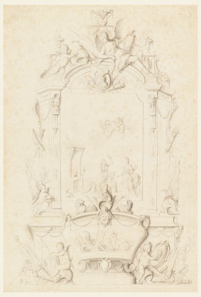 Venus bij de Smidse van Vulcanus, Ontwerp voor een Dressoirpaneel door Jean Bernard Honoré Toro