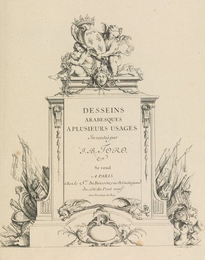 Desseins Arabesques a Plusieurs Usages Inventés par J.B. Toro Titelpagina door Jean Bernard Toro