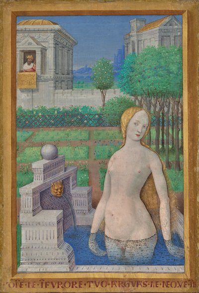 Bathseba badend uit de uren van Lodewijk XII door Jean Bourdichon
