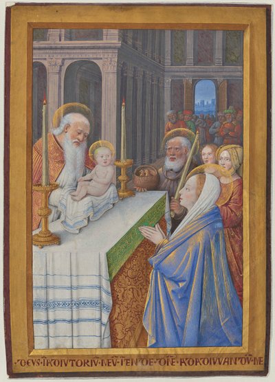 Blad uit het getijdenboek van Louis XII door Jean Bourdichon