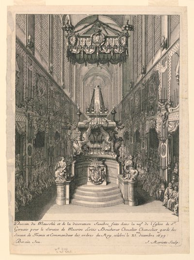 Catafalque van Louis Boucherat, Tweede Staat, St. Gervais, Parijs door Jean Bérain, the Elder